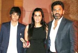Suniel Shetty family photos son Ahan Shetty