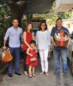 Neetu Singh daughter Riddhima and her husband Bharat Sahni with her daughter Samara